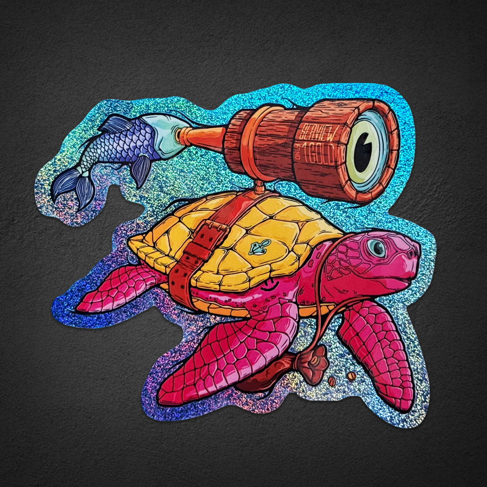 Sticker - Die geschäftstüchtige Schildkröte